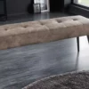 Design Sitzbank BOUTIQUE 100cm antik taupe Microfaser schwarze Metallbeine Polsterbank