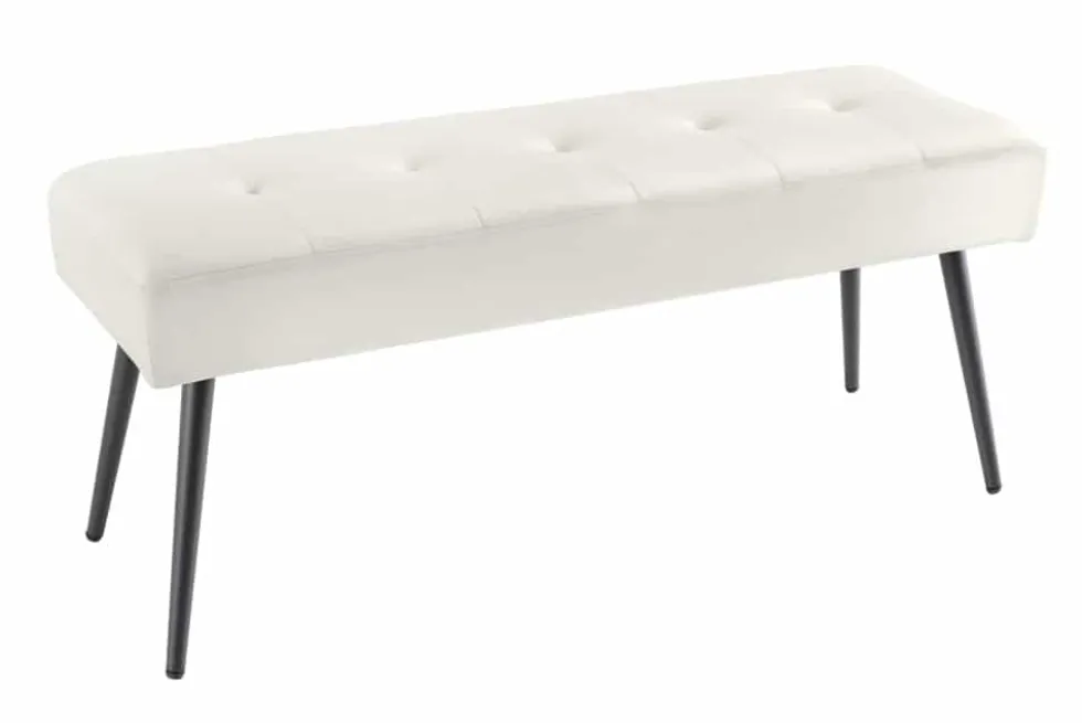 Design Sitzbank BOUTIQUE 100cm champagner Samt schwarze Metallbeine