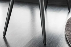 Design Sitzbank BOUTIQUE 100cm champagner greige Bouclé schwarze Metallbeine Polsterbank