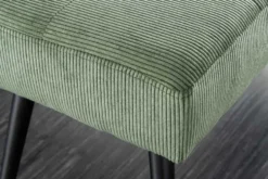 Design Sitzbank BOUTIQUE 100cm grün Cord schwarze Metallbeine