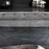 Design Sitzbank BOUTIQUE 100cm grau Strukturstoff schwarze Metallbeine