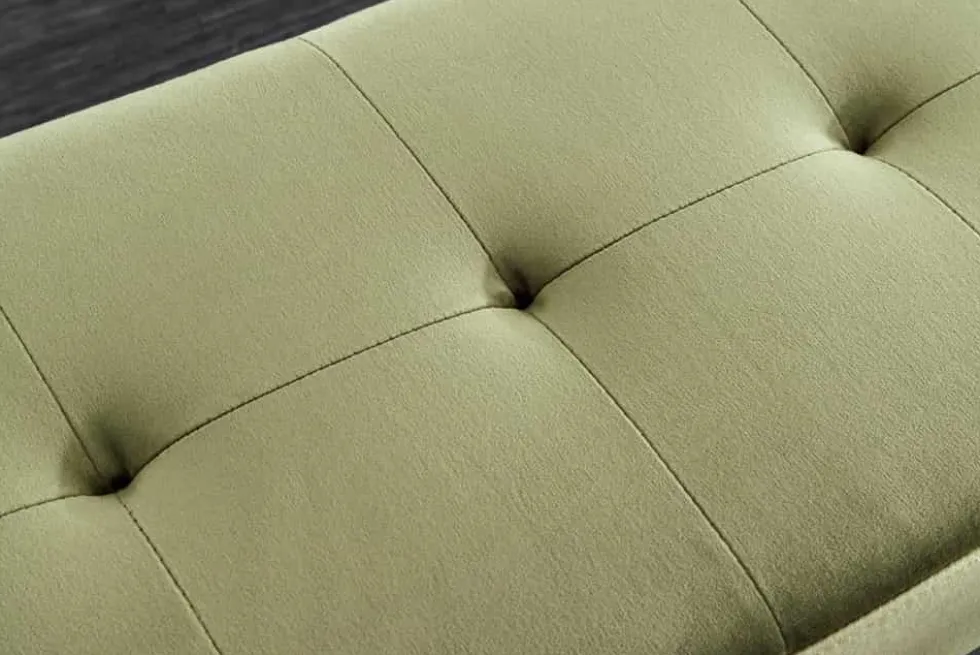 Design Sitzbank BOUTIQUE 100cm grün Samt schwarze Metallbeine