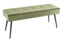 Design Sitzbank BOUTIQUE 100cm grün Samt schwarze Metallbeine