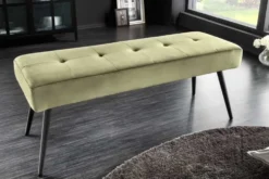 Design Sitzbank BOUTIQUE 100cm grün Samt schwarze Metallbeine