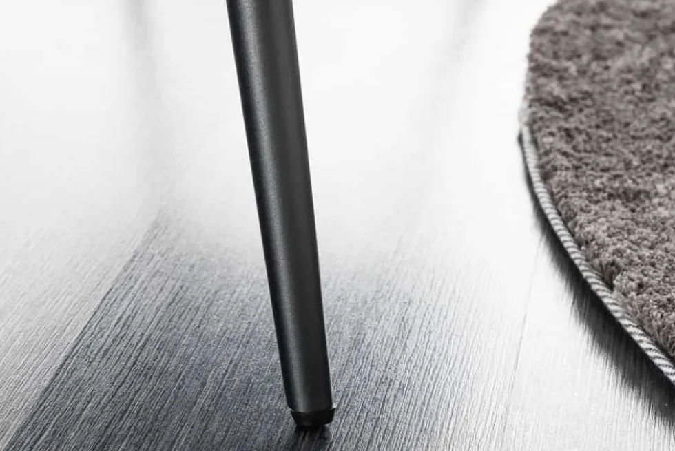 Design Sitzbank BOUTIQUE 100cm hellgrau Cord schwarze Metallbeine
