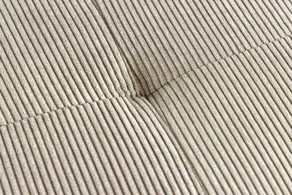 Design Sitzbank BOUTIQUE 100cm hellgrau Cord schwarze Metallbeine