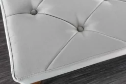 Design Sitzbank MODERN BAROCK 175cm grau Samt gold Edelstahl