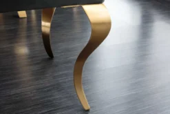 Design Sitzbank MODERN BAROCK 175cm schwarz Samt gold Edelstahl