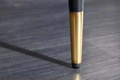 Design Sitzbank PARIS 160cm grau Samt Rückenlehne goldene Fußkappen Retro