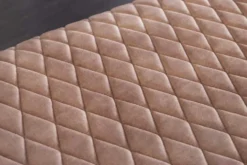 Design Sitzbank PARIS 160cm greige Samt Rückenlehne goldene Fußkappen Retro