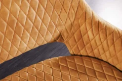 Design Sitzbank PARIS 160cm senfgelb Samt Retro Rückenlehne
