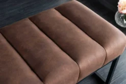 Design Sitzbank PETIT BEAUTÉ 110cm antik braun Microfaser schwarzes Metallgestell