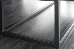 Design Sitzbank PETIT BEAUTÉ 110cm antik braun Microfaser schwarzes Metallgestell