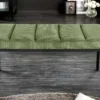 Design Sitzbank PETIT BEAUTÉ 80cm grün Cord schwarzes Gestell