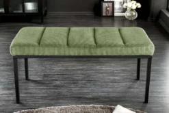 Design Sitzbank PETIT BEAUTÉ 80cm grün Cord schwarzes Gestell