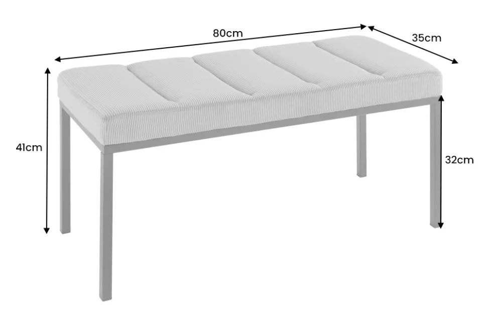 Design Sitzbank PETIT BEAUTÉ 80cm grün Cord schwarzes Gestell
