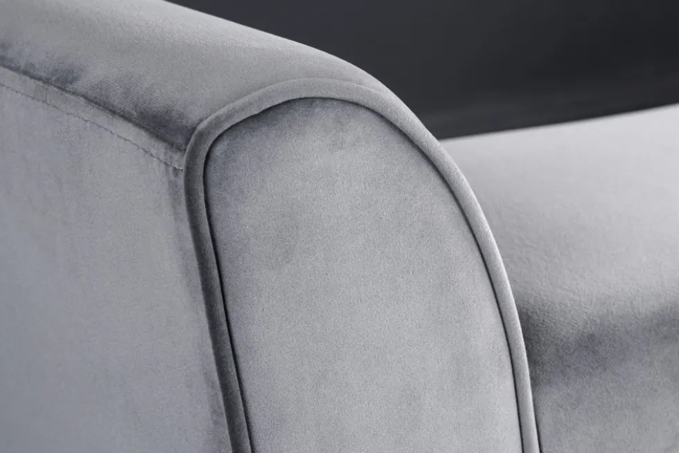 Design Sitzbank SCARLETT 90cm grau silber Samt