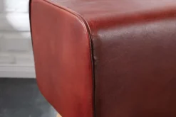 Design Sitzbank TURNBOCK 100cm coffee Echtleder Mangoholz Retro Sitzhocker