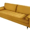 Design 3-Sitzer Sofa COZY VELVET 220cm senfgelb Samt Federkern