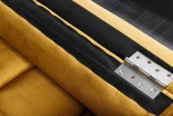 Design 3-Sitzer Sofa COZY VELVET 220cm senfgelb Samt Federkern