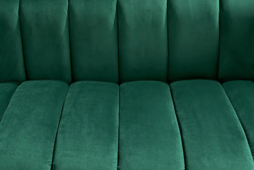 Design 2-Sitzer Sofa NOBLESSE 165cm smaragdgrün Samt Federkern goldene Metallfüße