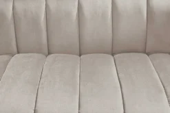 Design 2-Sitzer Sofa NOBLESSE 165cm champagner Samt schwarze Metallfüße Federkern