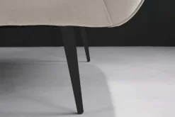 Design 2-Sitzer Sofa NOBLESSE 165cm champagner Samt schwarze Metallfüße Federkern