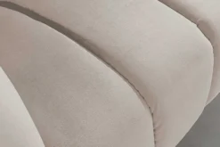 Design 2-Sitzer Sofa NOBLESSE 165cm champagner Samt schwarze Metallfüße Federkern