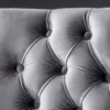 Design Sofabank CASTLE DELUXE 165cm grau Samt Löwenkopf Chesterfield Barock