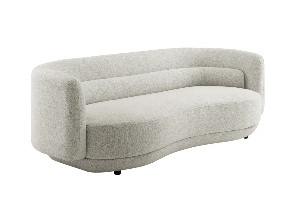 Design Sofa GATSBY 230cm beige Chenille Federkern 3-Sitzer Couch Rundum-Bezug
