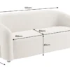 Design Sofa VOGUE 200cm beige Chenille Cremona 3-Sitzer Couch mit Nosagfederung