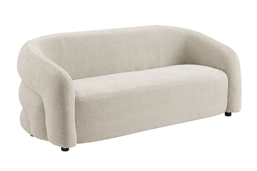 Design Sofa VOGUE 200cm beige Chenille Cremona 3-Sitzer Couch mit Nosagfederung