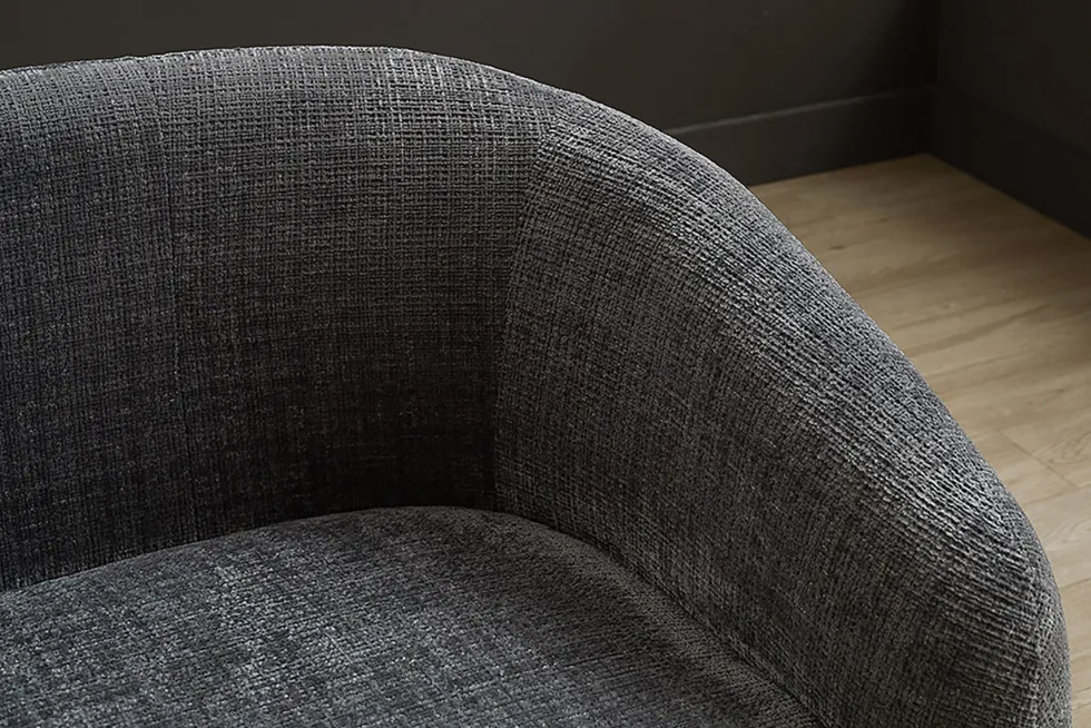 Design Sofa VOGUE 200cm grau Chenille Cremona 3-Sitzer Couch mit Nosagfederung