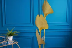 Design Stehlampe GINKGO 160cm gold Metall