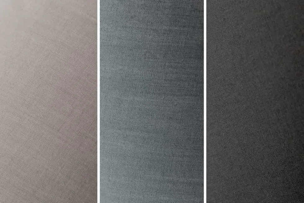 Design Stehlampe LEVELS 176cm schwarz grau mit 5 Leinenschirmen