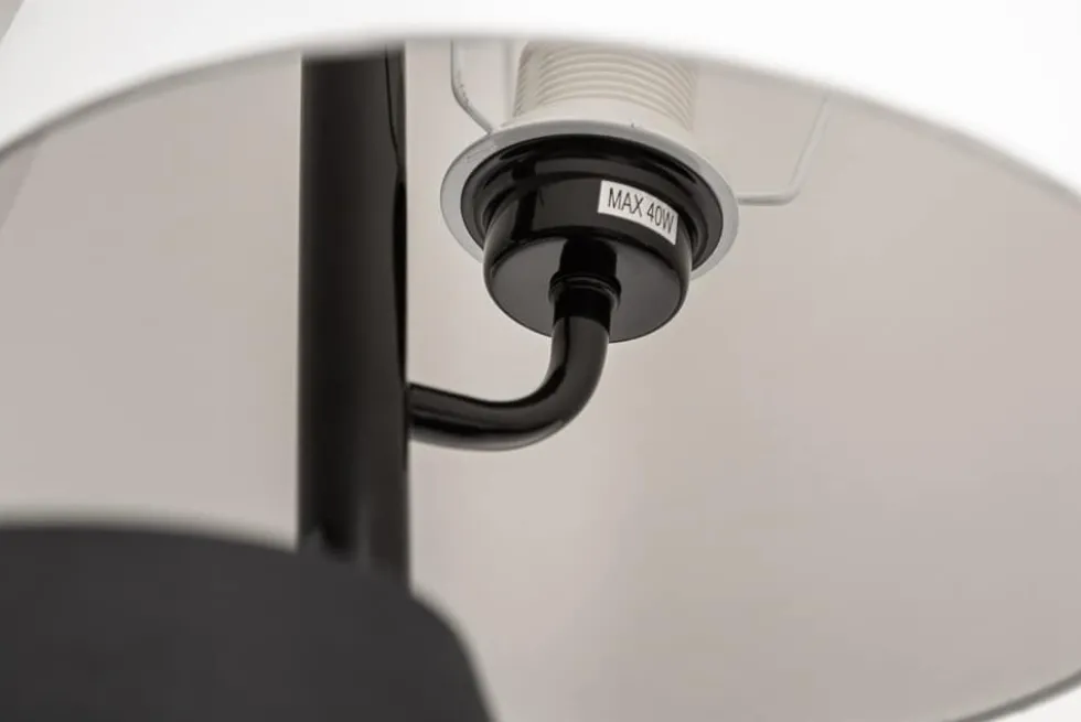 Design Stehlampe LEVELS 163cm schwarz grau mit 3 Leinenschirmen