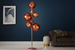 Design Stehlampe LIQUID DIAMOND 170cm kupfer Glas Stahl sieben Schirme Kugelleuchte