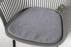 Design Stuhl AIRE grau Kunststoff Stahlgestell Indoor Outdoor inkl. Kissen