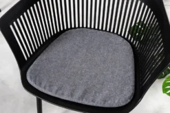 Design Stuhl AIRE schwarz Kunststoff Stahlgestell Indoor Outdoor inkl. Kissen