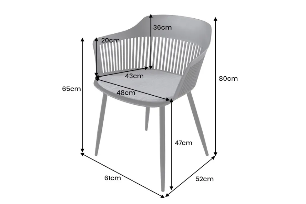 Design Stuhl AIRE schwarz Kunststoff Stahlgestell Indoor Outdoor inkl. Kissen