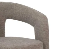 Design Stuhl ARCH greige Chenille mit Armlehne Rundum-Bezug