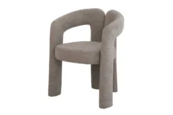 Design Stuhl ARCH greige Chenille mit Armlehne Rundum-Bezug
