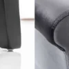 Design Stuhl CASA grau Samt mit Zierknöpfen Massivholzbeine