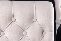 Design Stuhl CASTLE beige schwarz Strukturstoff Armlehnen Holzfüße