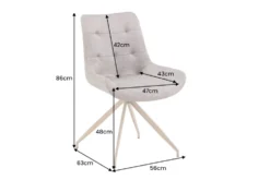 Design Stuhl DIVANI champagner beige Samt Metallgestell