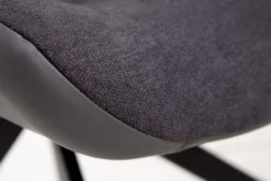 Design Stuhl DIVANI dunkelgrau Metallgestell schwarz im Retro Stil