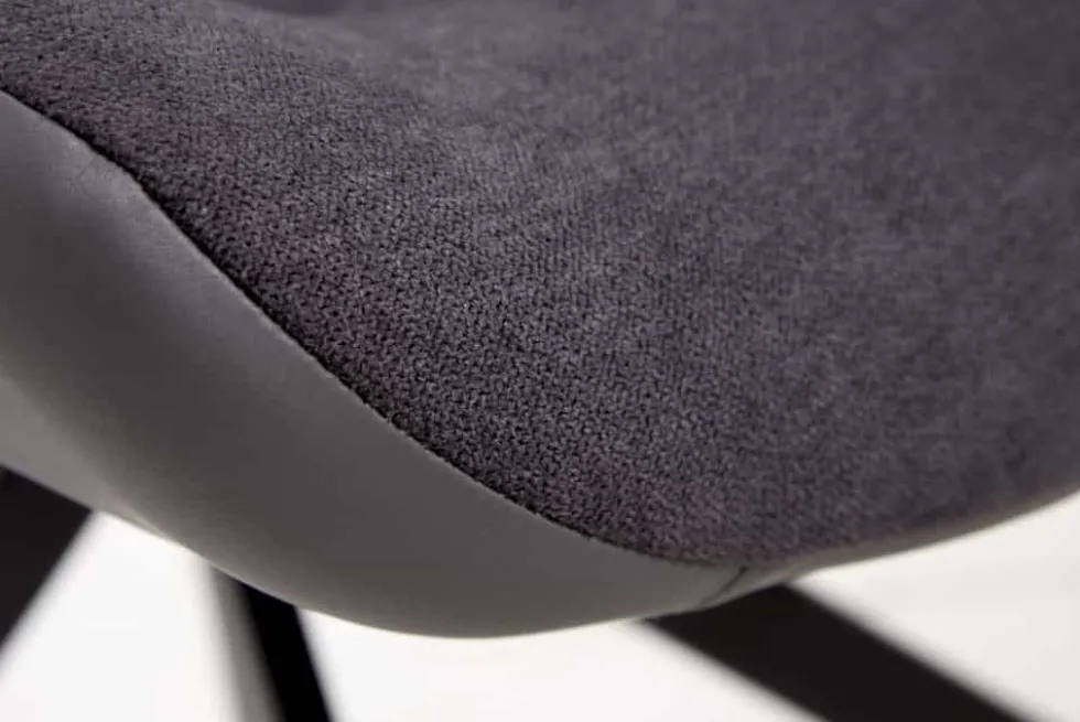 Design Stuhl DIVANI dunkelgrau Metallgestell schwarz im Retro Stil