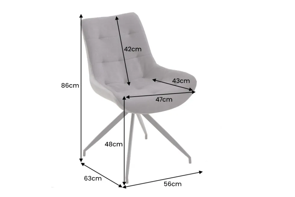 Design Stuhl DIVANI dunkelgrau Metallgestell schwarz im Retro Stil