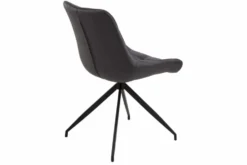 Design Stuhl DIVANI dunkelgrau Metallgestell schwarz im Retro Stil