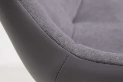 Design Stuhl DIVANI hellgrau Metallgestell schwarz im Retro Stil